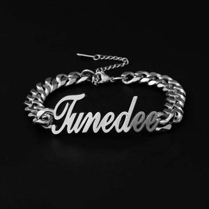 CB: Personalized stainless steel Cuban necklace and bracelet